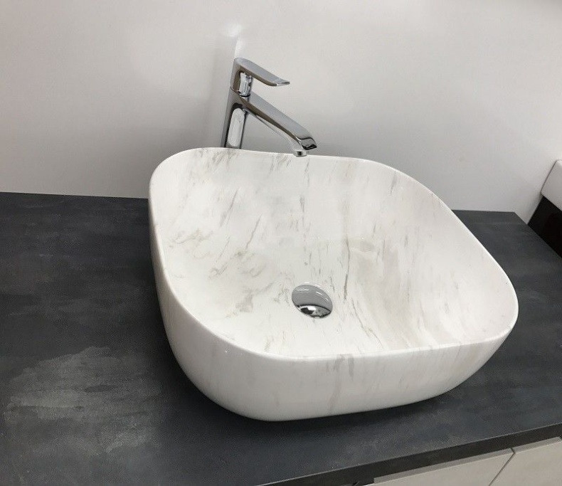 Раковина накладная CeramaLux MNC 50 см под камень/белый, серый  K397D9 - 4