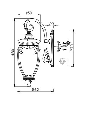 Уличный настенный светильник Maytoni Fleur O414WL-01BZ - 2
