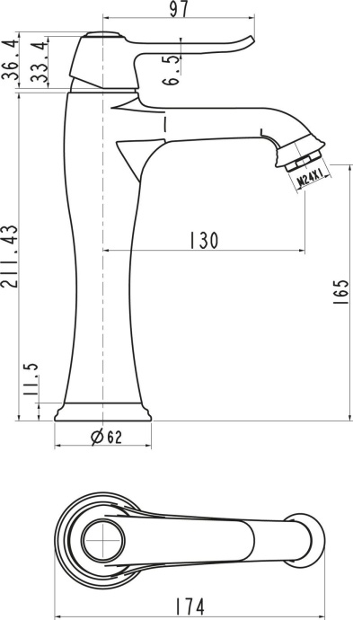 Смеситель BelBagno Bordo BOR-LMC-CRM для раковины - 1