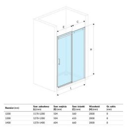 Душевая дверь Excellent Rols 120 хром KAEX.2612.1200.LP1/2 + KAEX.2612.1200.LP2/2 - 2