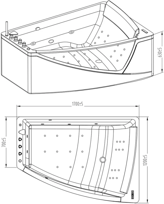 Акриловая ванна Orans BT-65109 R 65109R0 - 4