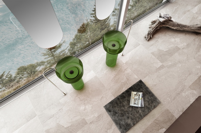 Раковина напольная Abber Kristall 45 зеленый AT2702Emerald-H - 2