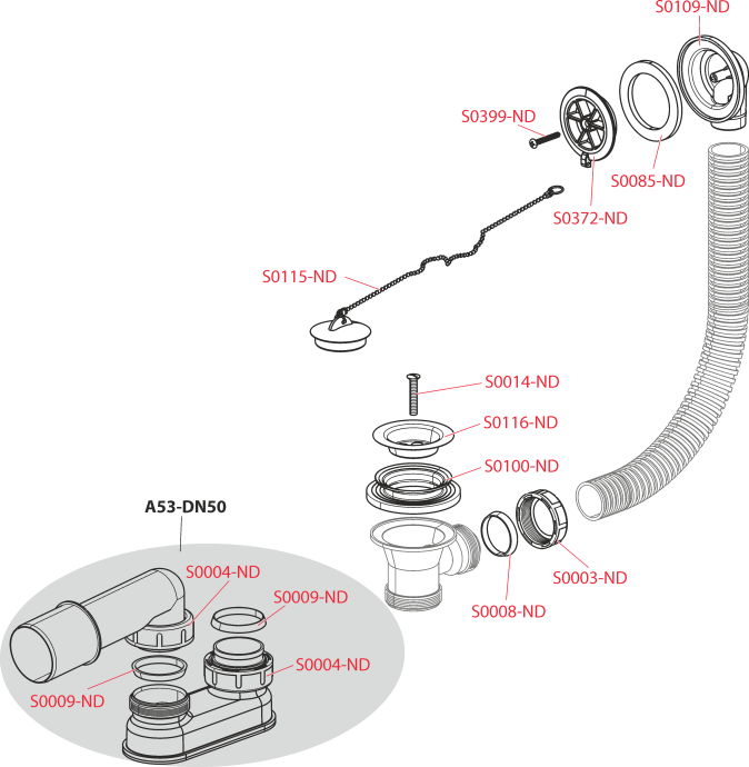 Слив-перелив AlcaPlast A501 - 2