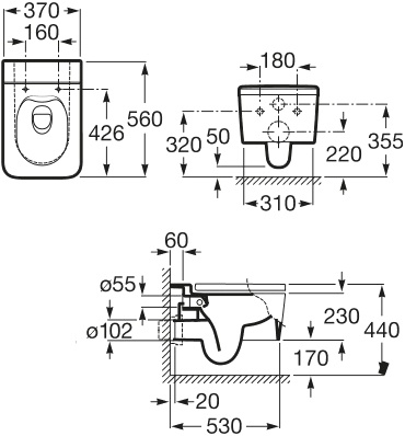 Унитаз подвесной Roca Inspira square 346537000 - 4