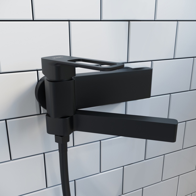 Смеситель Iddis Slide для ванны с душем, матовый черный SLIBL00i02WA - 1