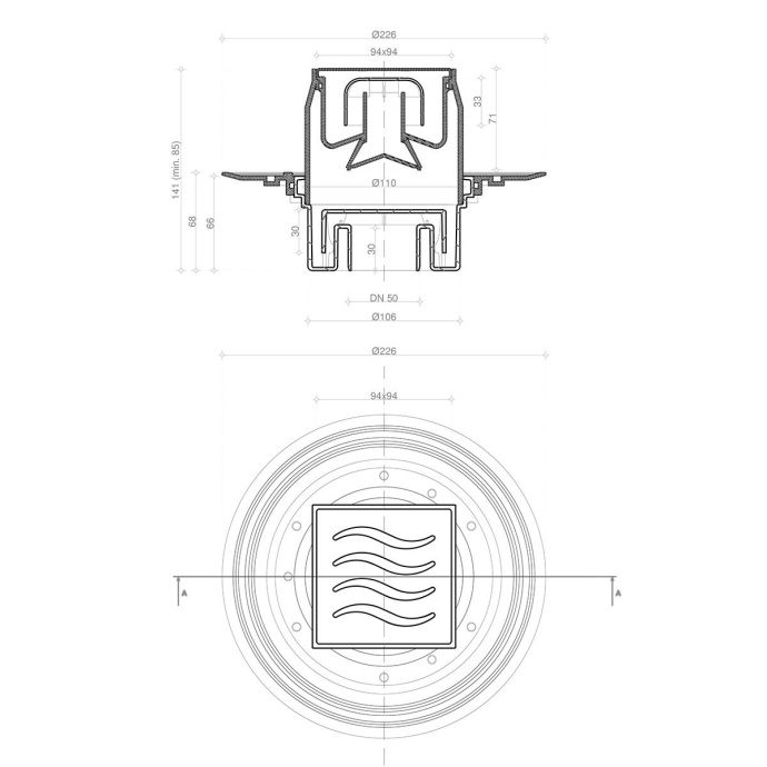 Душевой трап Pestan Confluo Standard Vertical Dry 13000022 - 3