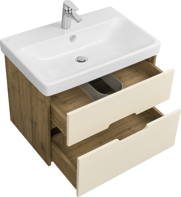 Тумба под раковину Aquaton Оливия 70 светлое дерево-бежевый 1A254301OLVG0 - 2