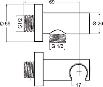 Шланговое подключение Kludi   6054705-00 - 2