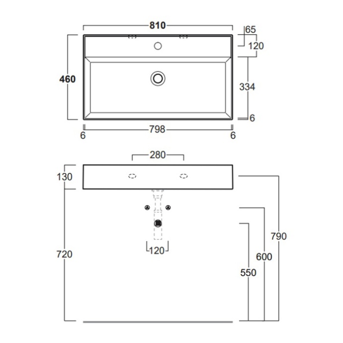 SIMAS AGILE Раковина подвесная 81х46 см, с переливом, с 1 отв под смеситель,цвет белый AG81 bi*1 - 1