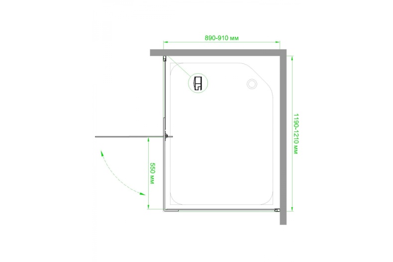 Душевой угол Royal Bath HPV 120х90 профиль белый стекло прозрачное RB9120HPV-T - 4