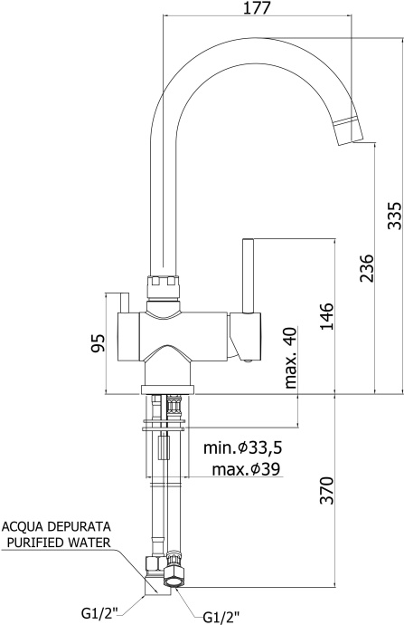 Смеситель Paffoni Stick SK190CR для кухонной мойки - 1