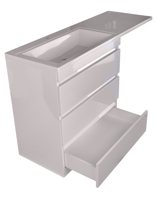 Тумба под раковину Style Line Даллас 130 Люкс Plus, белый  СС-00000558 - 3