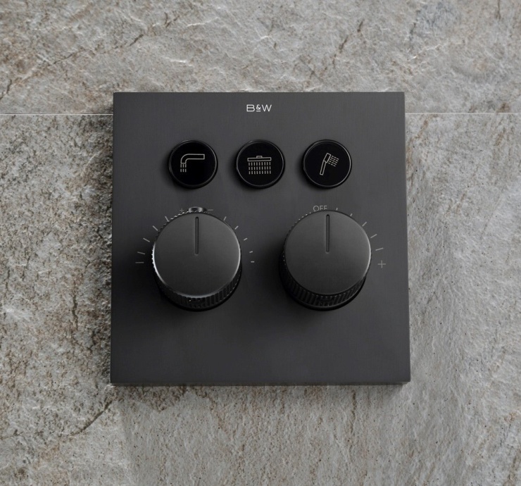 Душевой комплект встраиваемый Black&White Universell черный 7567GCs - 1