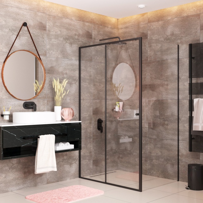 Душевой уголок Wasserkraft Dill 120x80 профиль черный матовый стекло прозрачное 61S06 - 2