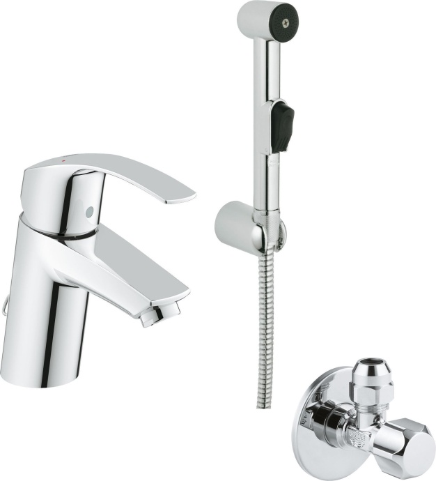 Смеситель Grohe Eurosmart New для раковины с гигиеническим душем 23124002 - 0