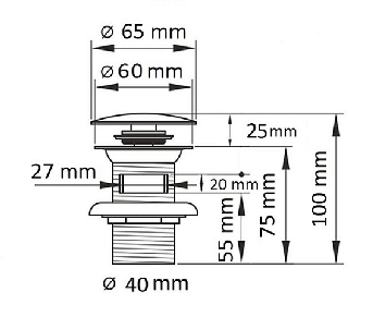 Донный клапан для раковины Ceramalux  BB006MB - 1