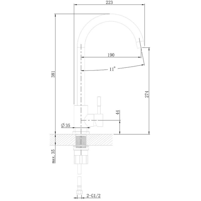 Смеситель для кухни Agger Zest хром A0701100 - 2