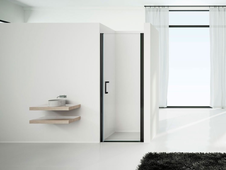 Душевая дверь в нишу Vincea Orta VPP-1O900CLB 90 см, профиль черный, стекло прозрачное - 1