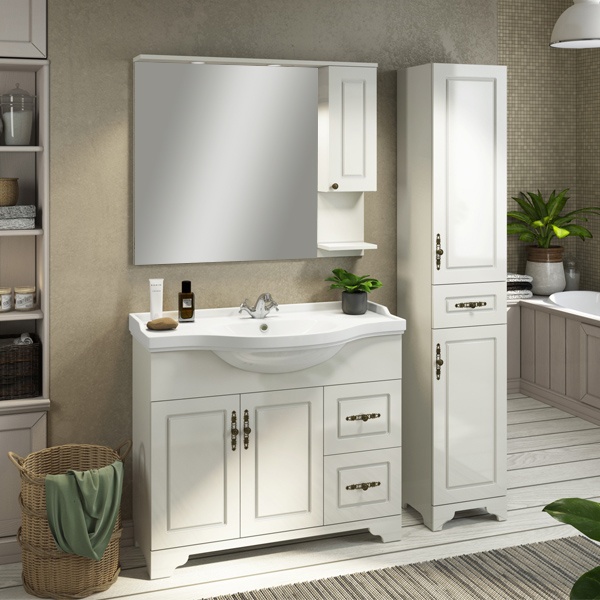 Зеркало-шкаф Comforty Севилья 100 слоновая кость 00003132628 - 1