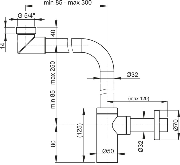 Сифон для раковины AlcaPlast A403 - 1