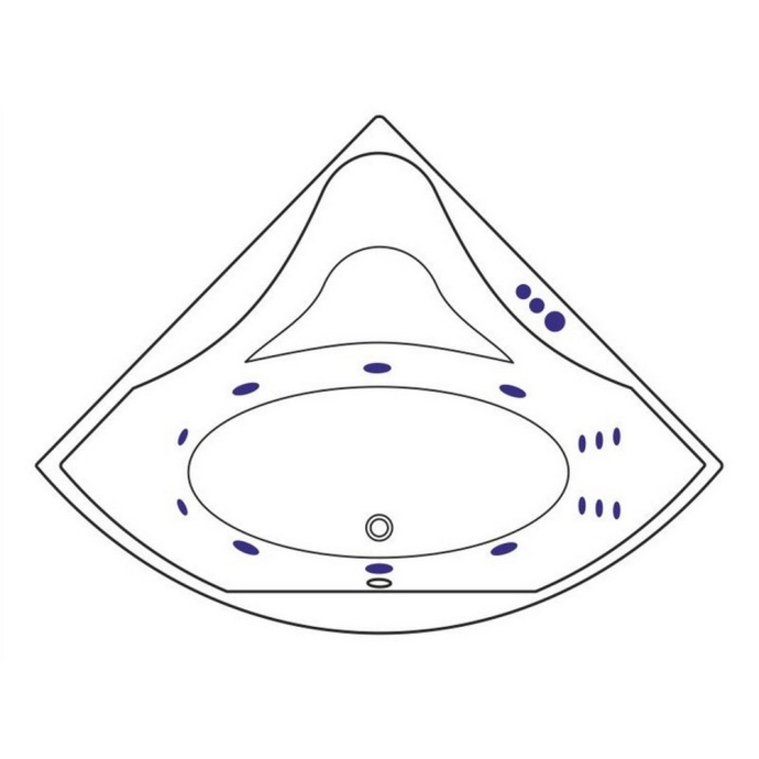 Ванна акриловая Excellent Glamour Smart 150х150 с гидромассажем белый - золото WAEX.GLA15.SMART.GL - 7