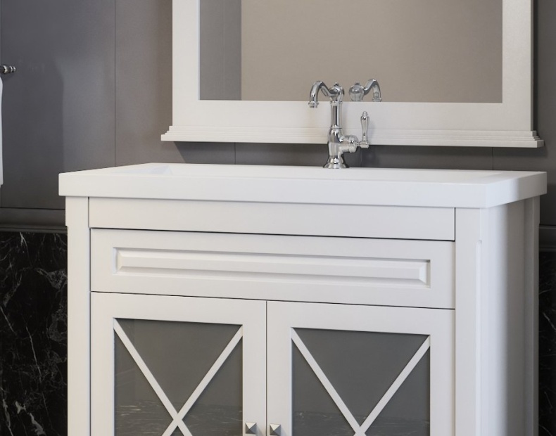 Мебель для ванной Opadiris Палермо 90 белая матовая - 2