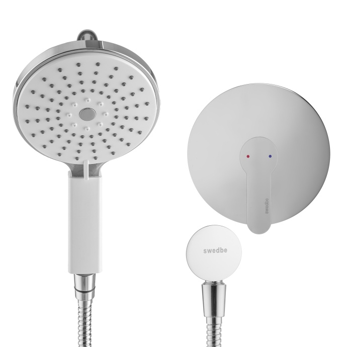 Swedbe Platta Душевой комплект с магнитным держателем со встроенным смесителем с монтаж.боксом 5530 - 3