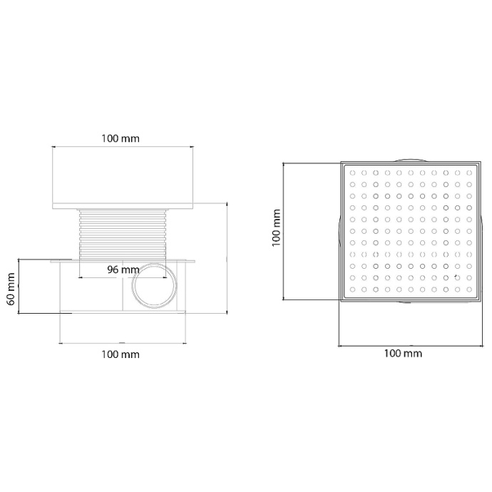 Душевой трап Armadi Art Smart Design 10х10 с решеткой черный матовый 984-10-B - 2
