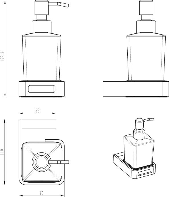 Дозатор Boheme Q 10957-G-B - 1