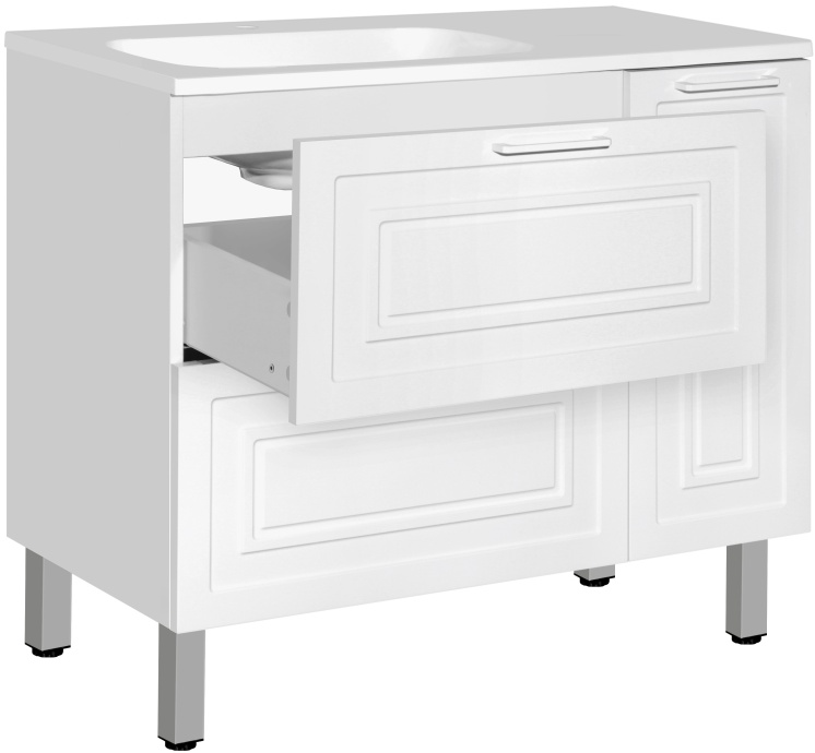 Тумба для комплекта Style Line Альба 90 Люкс L, с бельевой корзиной ЛС-000010052 - 6