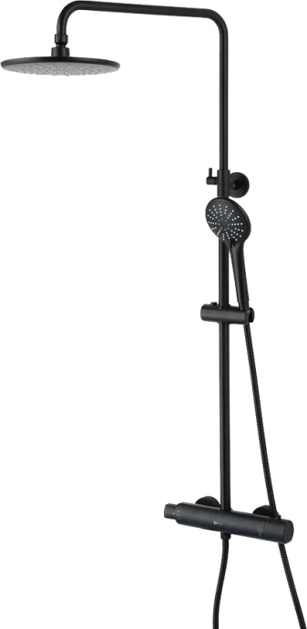 Душевая стойка Lemark Bronx c термостатом, черная LM3770BL - 0