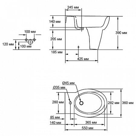 Биде напольное Jacob Delafon Ove E1705 E1705-00 - 2