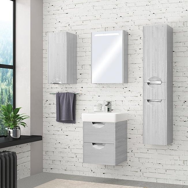 Зеркало-шкаф Aquaton Сильва 50 с подсветкой светлое дерево 1A215502SIW6L - 3