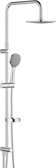 Душевая стойка STWORKI by Damixa Стокгольм HFSG97000, хром, с тропическим верхним душем, без излива, угловая, с полкой - 0