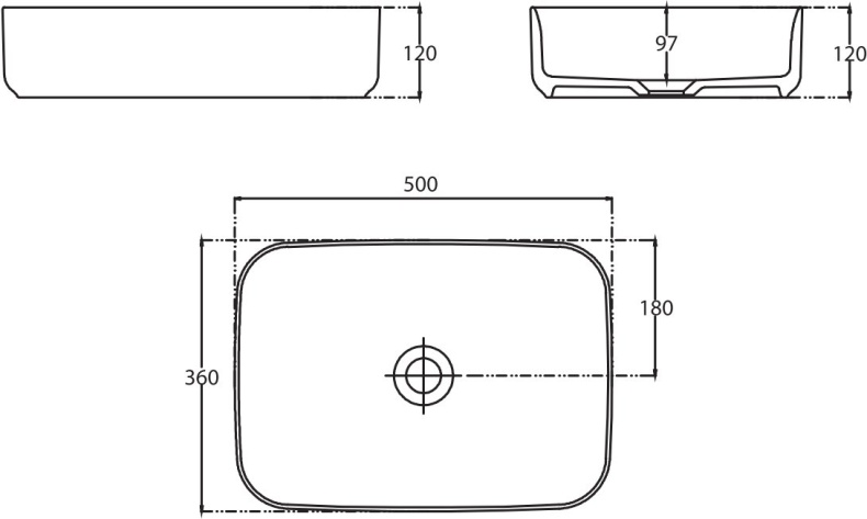 Раковина Allen Brau Fantasy Quad 50x36, коричневая 4.11021.TP - 6