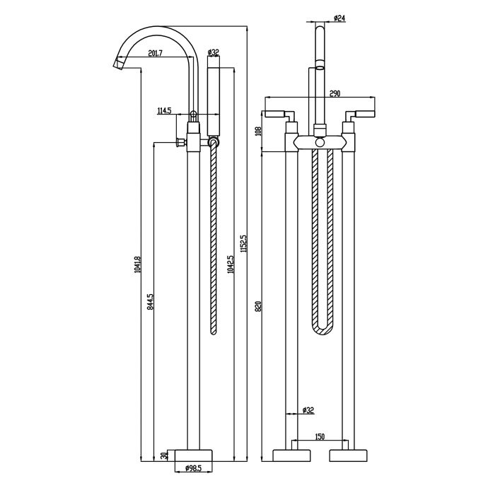 Swedbe Spira Смеситель напольный 4006 - 1