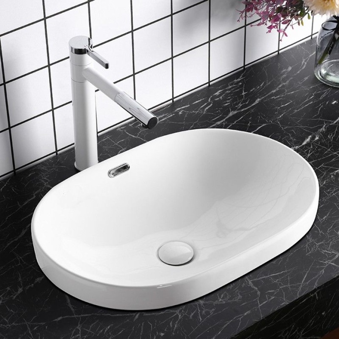 Раковина накладная CeramaLux N 60 см белый  5006С - 4