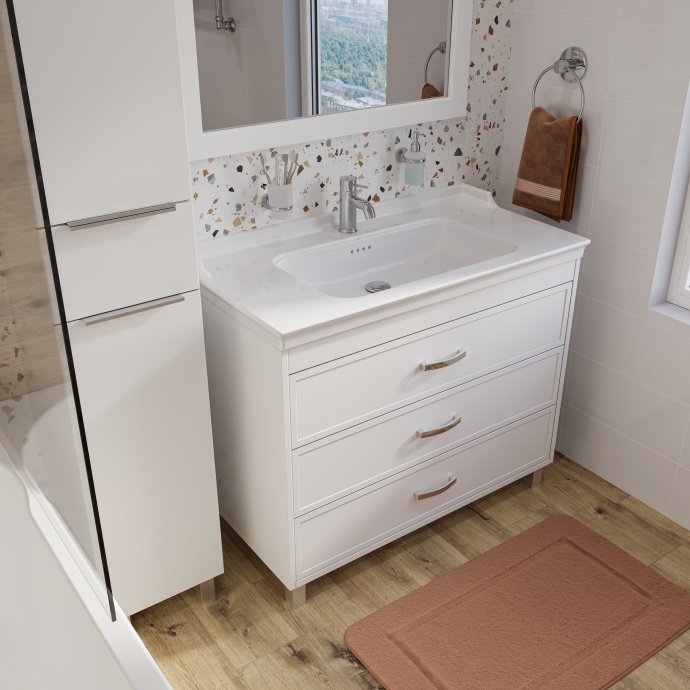 Тумба с раковиной STWORKI Хальмстад 100 белая 505730 - 2