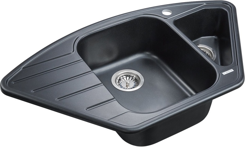 Комплект Мойка кухонная Paulmark Wiese PM529050-BLM черный металлик + Смеситель Paulmark Essen Es213011-418 для кухонной мойки, черный металлик - 2