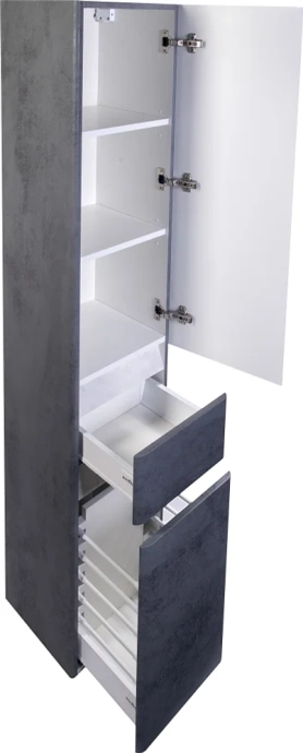 Шкаф-пенал для ванной Style Line Атлантика 35 Люкс, темный бетон  СС-00002284 - 3