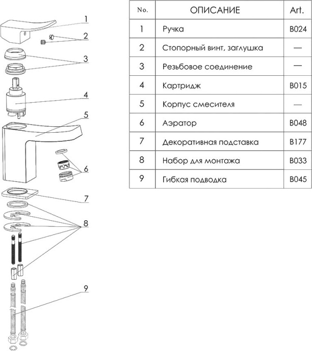 Смеситель Wasserkraft Aller 1063 для раковины - 4