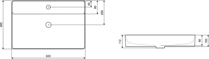 Раковина накладная Excellent Rima 2.0 60 белый CEEX.4901.600.WH - 2