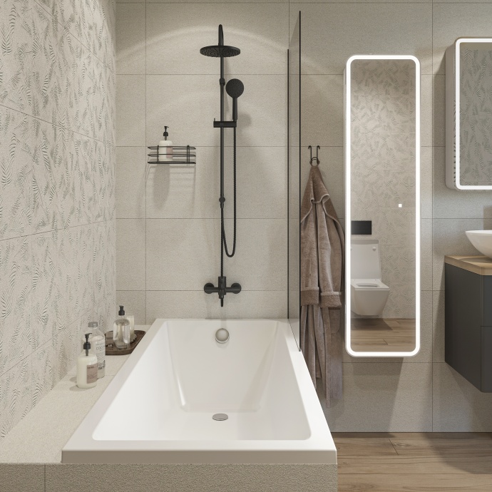 Акриловая ванна STWORKI Карлстад 170x75, с каркасом и сливом-переливом 563281 - 3