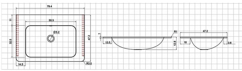 Тумба с раковиной Vincea Paola 80 серая - 4
