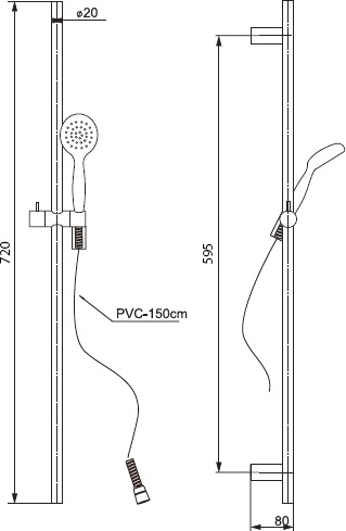 Душевой гарнитур Paini Bergamo BRCR121L12 хром - 2