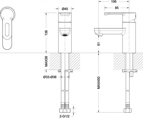 Смеситель Bravat Stream-D F137163C для раковины - 2