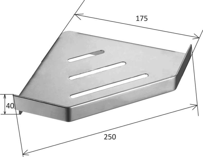 Полка Boheme New Venturo 10318-GM угловая, gun metal - 1