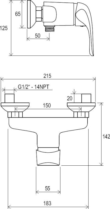 Смеситель для душа Ravak Rosa хром  X070012 - 3