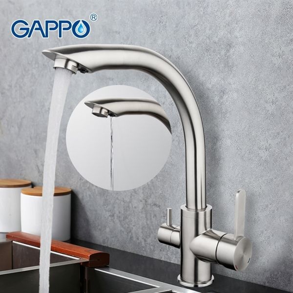 Смеситель для кухни Gappo стальной G4399 - 0