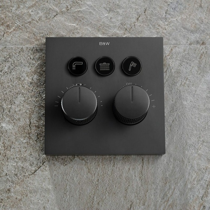 Душевой комплект встраиваемый Black&White Universell черный 7567GM - 1